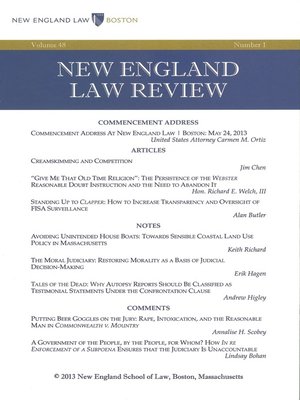 cover image of New England Law Review